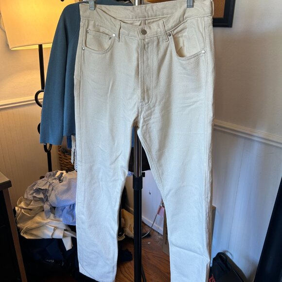 Djerf Avenue Cream Relaxed Jeans 28 - Picture 6 of 6